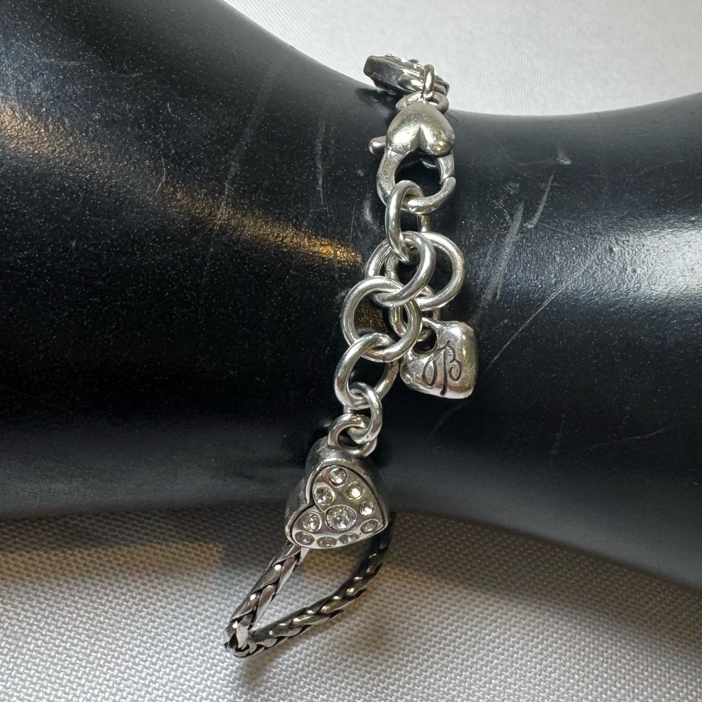 Brighton Silver Charm Bracelet with Hearts
